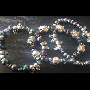 Set of 3 Skull Stretchy Bracelets